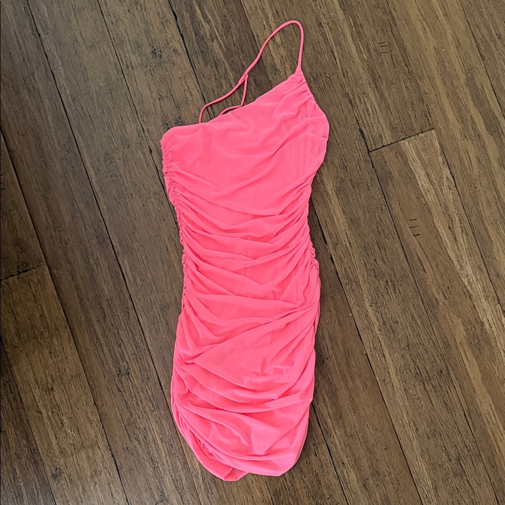 Pink One Shoulder Dress